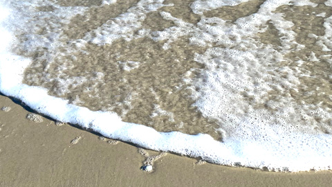 5 Photo-Ops on Daufuskie. water washing up on a beach